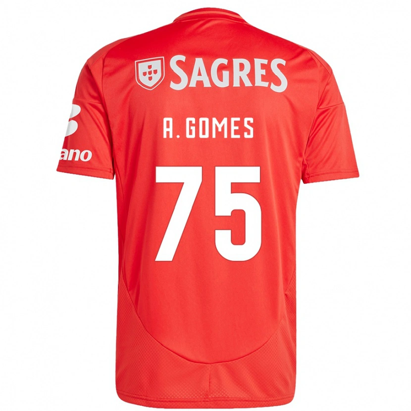 Danxen Kinder André Gomes #75 Rot Weiß Heimtrikot Trikot 2024/25 T-Shirt