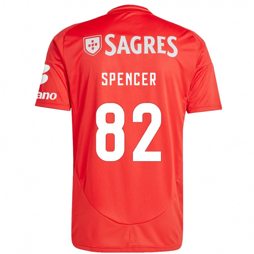 Danxen Kinder Diogo Spencer #82 Rot Weiß Heimtrikot Trikot 2024/25 T-Shirt