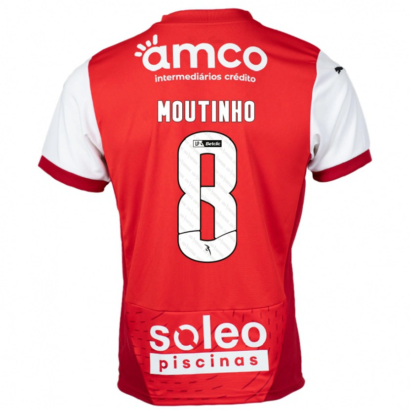 Danxen Kinder João Moutinho #8 Rot Weiß Heimtrikot Trikot 2024/25 T-Shirt