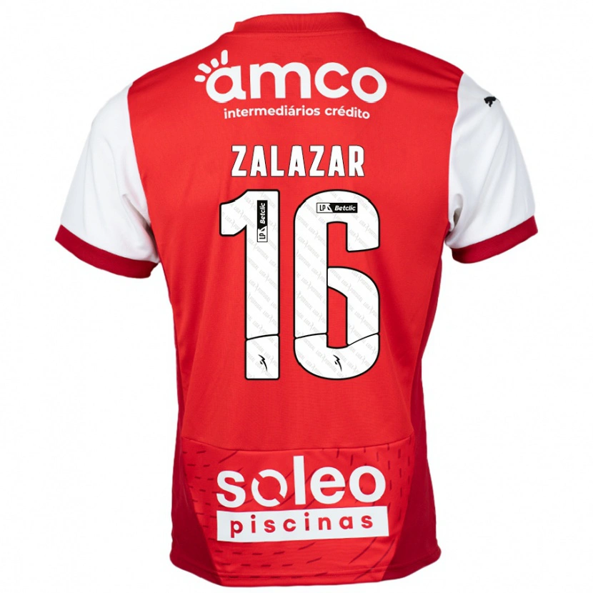 Danxen Kinder Rodrigo Zalazar #16 Rot Weiß Heimtrikot Trikot 2024/25 T-Shirt