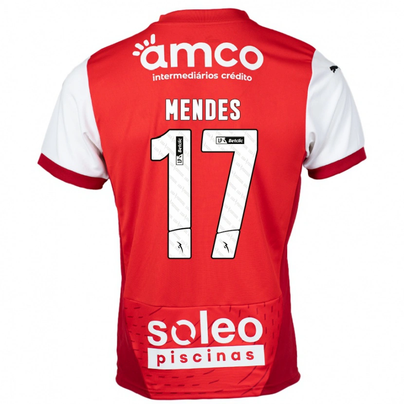 Danxen Kinder Joe Mendes #17 Rot Weiß Heimtrikot Trikot 2024/25 T-Shirt