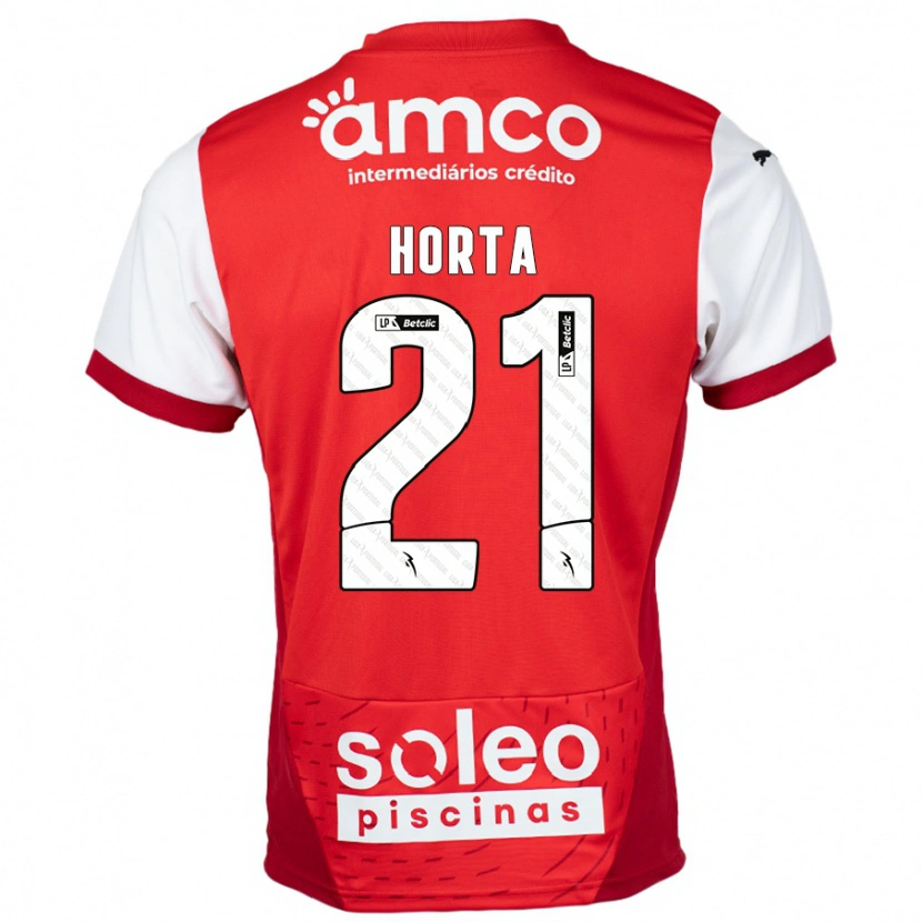 Danxen Kinder Ricardo Horta #21 Rot Weiß Heimtrikot Trikot 2024/25 T-Shirt