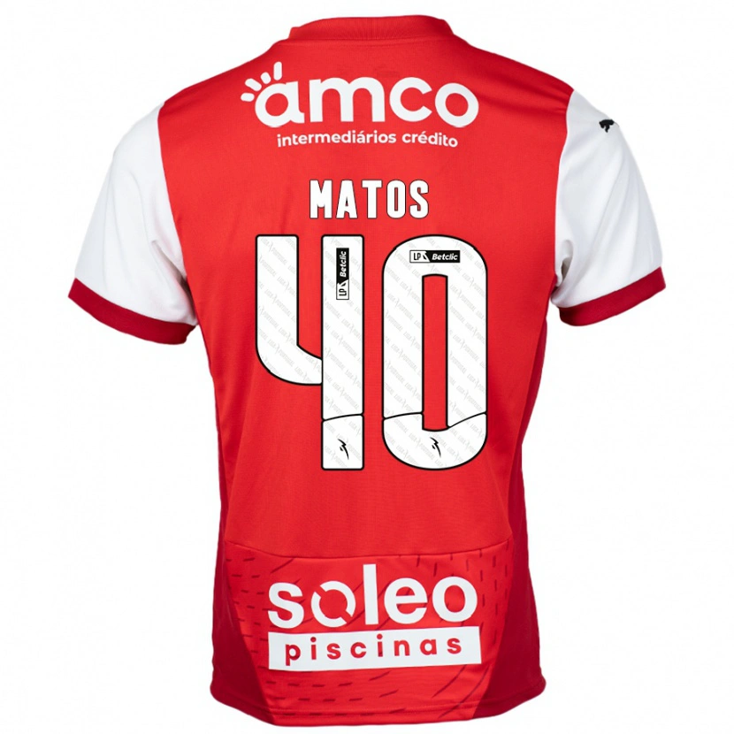 Danxen Kinder João Matos #40 Rot Weiß Heimtrikot Trikot 2024/25 T-Shirt