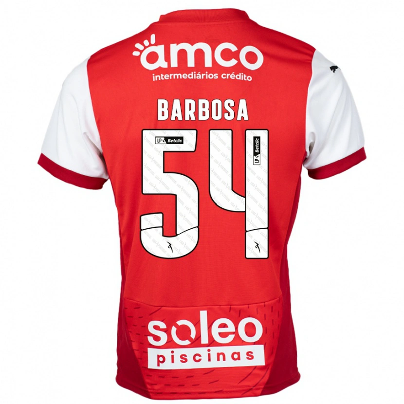 Danxen Kinder Guilherme Barbosa #54 Rot Weiß Heimtrikot Trikot 2024/25 T-Shirt