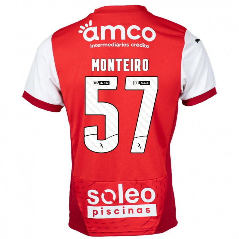 Danxen Kinder Jordan Monteiro #57 Rot Weiß Heimtrikot Trikot 2024/25 T-Shirt