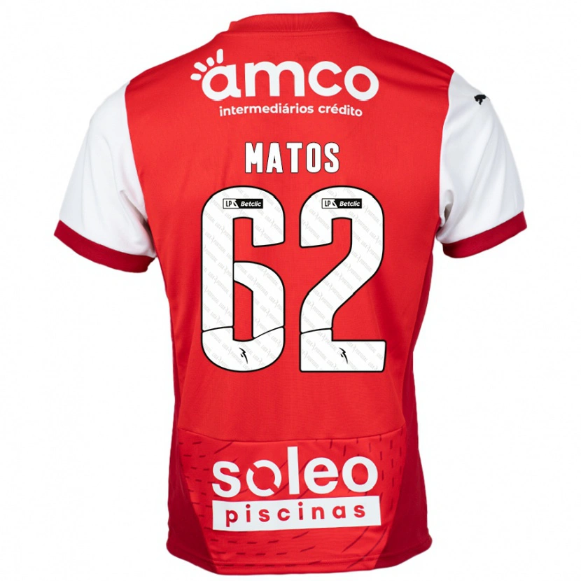 Danxen Kinder Nuno Matos #62 Rot Weiß Heimtrikot Trikot 2024/25 T-Shirt