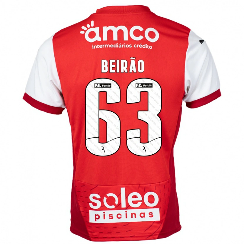 Danxen Kinder Rodrigo Beirão #63 Rot Weiß Heimtrikot Trikot 2024/25 T-Shirt