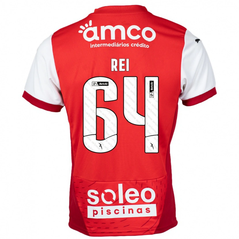 Danxen Kinder Ricardo Rei #64 Rot Weiß Heimtrikot Trikot 2024/25 T-Shirt