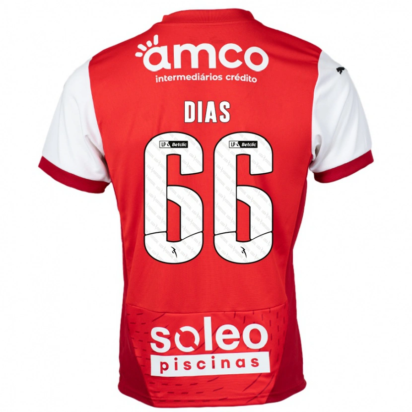 Danxen Kinder Gonçalo Dias #66 Rot Weiß Heimtrikot Trikot 2024/25 T-Shirt