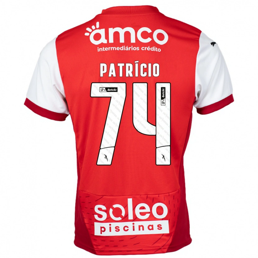 Danxen Kinder Nuno Patrício #74 Rot Weiß Heimtrikot Trikot 2024/25 T-Shirt
