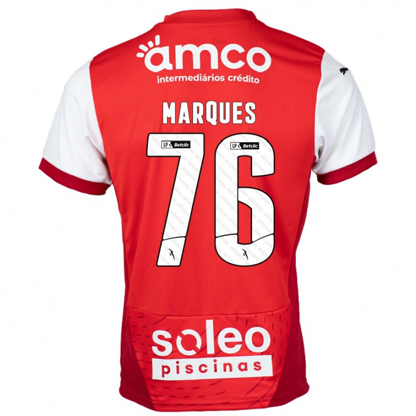 Danxen Kinder Tomás Marques #76 Rot Weiß Heimtrikot Trikot 2024/25 T-Shirt