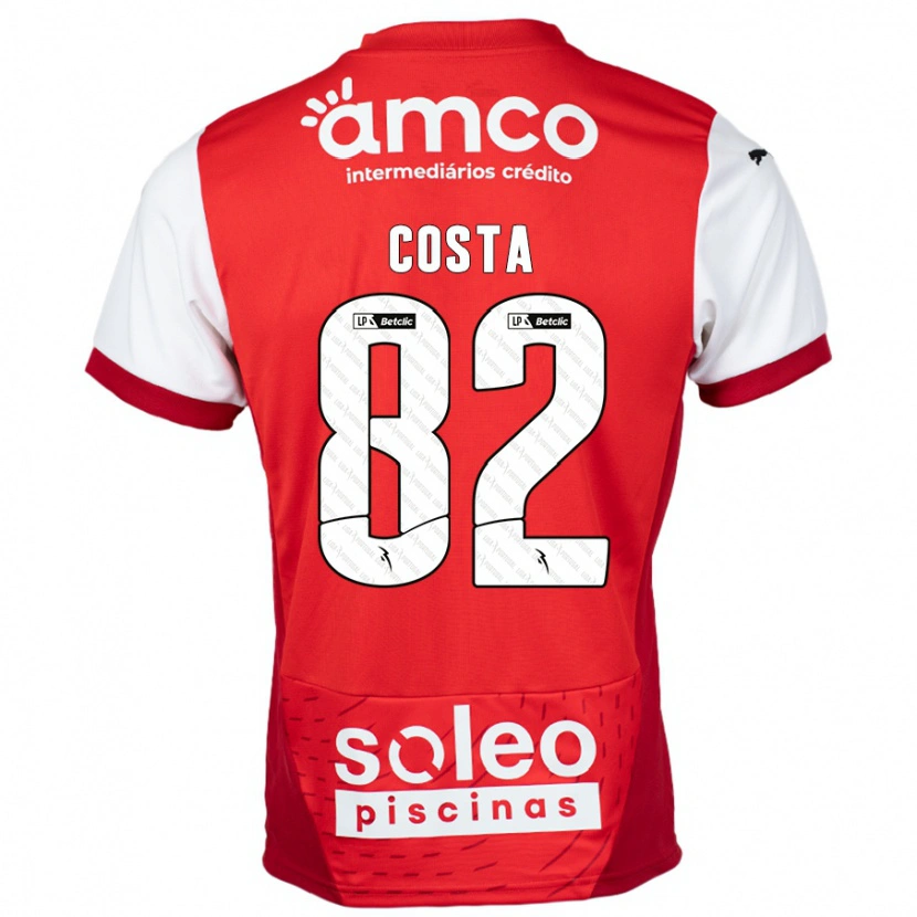 Danxen Kinder Gui Costa #82 Rot Weiß Heimtrikot Trikot 2024/25 T-Shirt