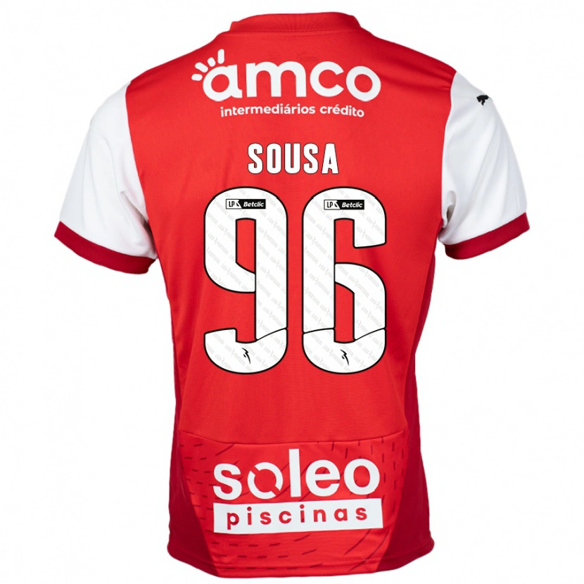Danxen Kinder Afonso Sousa #96 Rot Weiß Heimtrikot Trikot 2024/25 T-Shirt