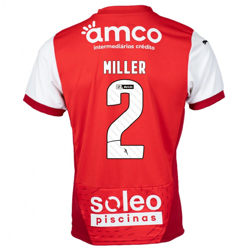 Danxen Kinder Maria Miller #2 Rot Weiß Heimtrikot Trikot 2024/25 T-Shirt