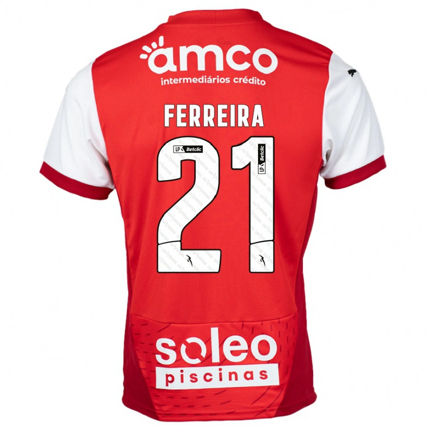 Danxen Kinder Ana Carolina Ferreira #21 Rot Weiß Heimtrikot Trikot 2024/25 T-Shirt
