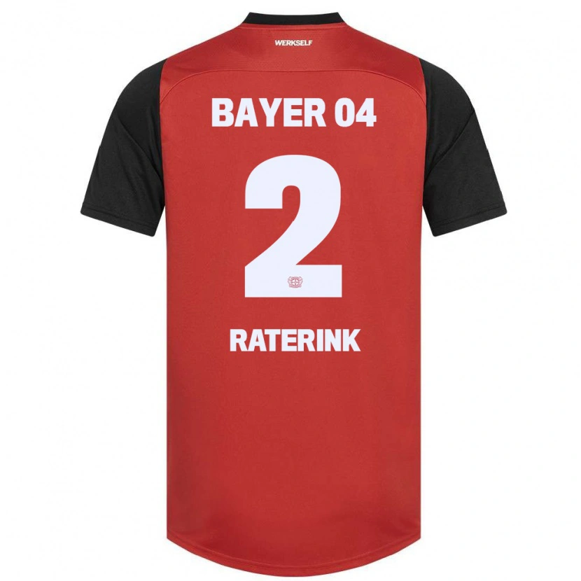 Danxen Kinder Othniël Raterink #2 Rot Schwarz Heimtrikot Trikot 2024/25 T-Shirt