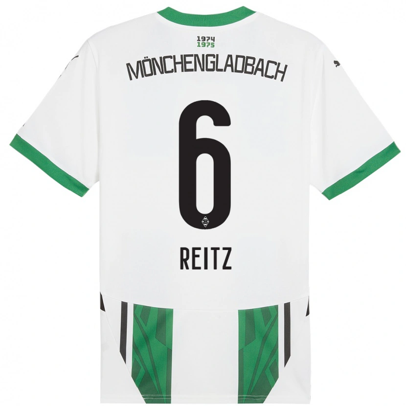 Danxen Kinder Tony Reitz #6 Weiß Grün Heimtrikot Trikot 2024/25 T-Shirt