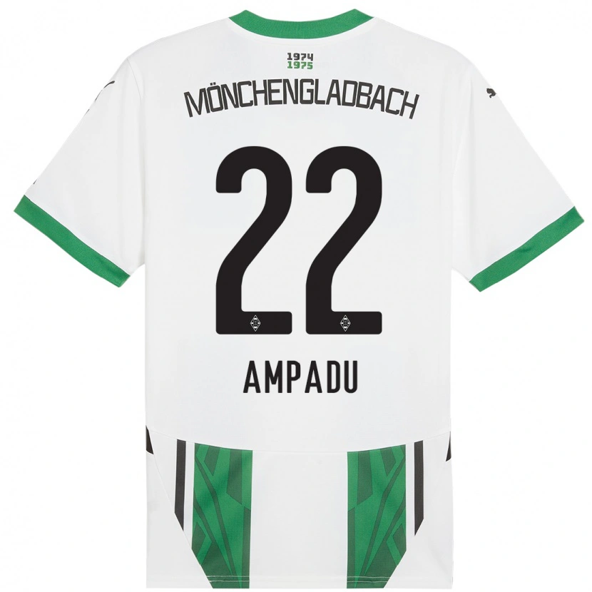 Danxen Kinder Leon Ampadu #22 Weiß Grün Heimtrikot Trikot 2024/25 T-Shirt