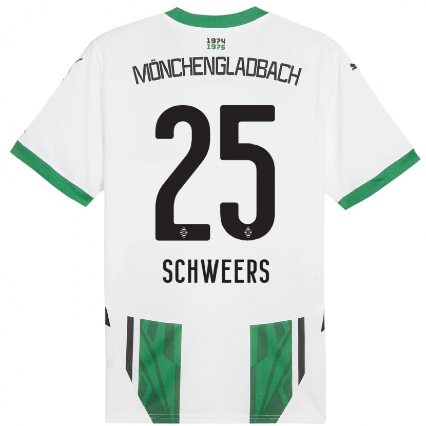 Danxen Kinder Lion Schweers #25 Weiß Grün Heimtrikot Trikot 2024/25 T-Shirt
