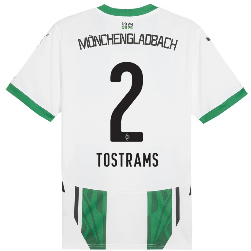 Danxen Kinder Eva Tostrams #2 Weiß Grün Heimtrikot Trikot 2024/25 T-Shirt