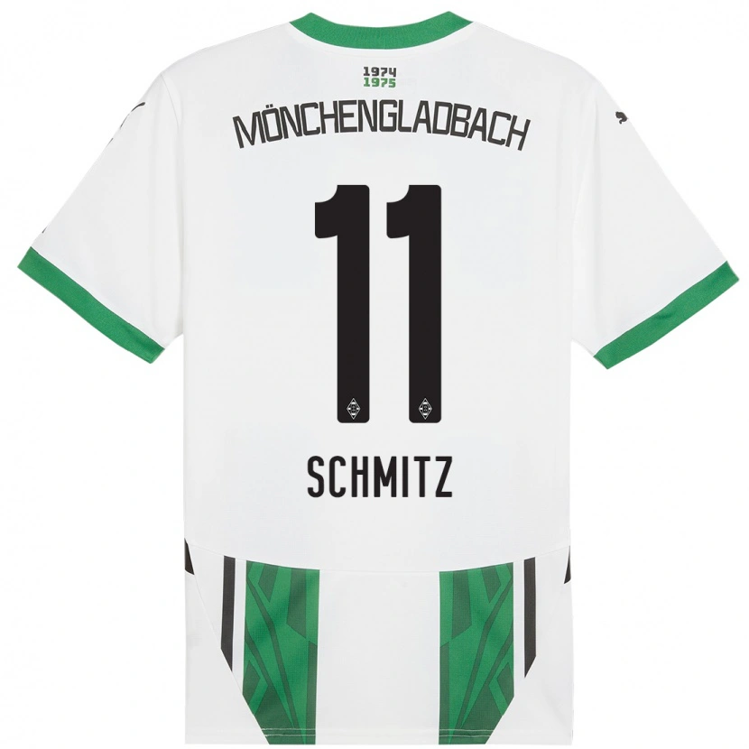 Danxen Kinder Louisa Schmitz #11 Weiß Grün Heimtrikot Trikot 2024/25 T-Shirt