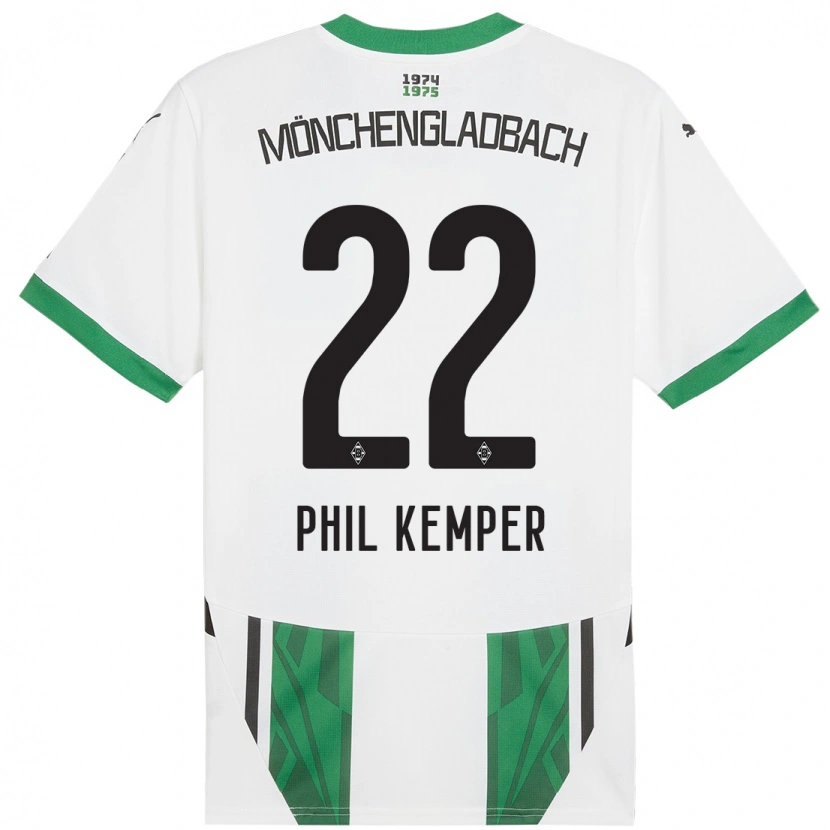 Danxen Kinder Phil Kemper #22 Weiß Grün Heimtrikot Trikot 2024/25 T-Shirt