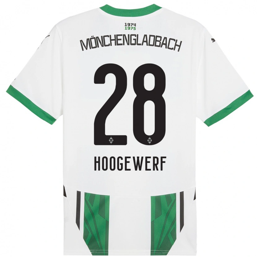 Danxen Kinder Dillon Hoogewerf #28 Weiß Grün Heimtrikot Trikot 2024/25 T-Shirt