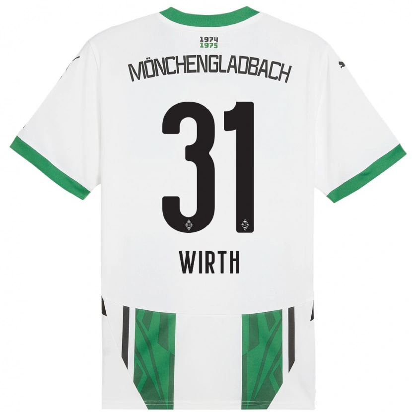 Danxen Kinder Linus Wirth #31 Weiß Grün Heimtrikot Trikot 2024/25 T-Shirt