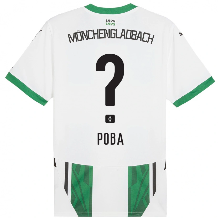 Danxen Kinder Peniel Poba #0 Weiß Grün Heimtrikot Trikot 2024/25 T-Shirt