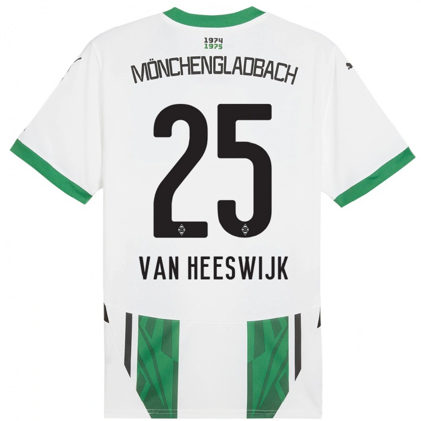 Danxen Kinder Amber Van Heeswijk #25 Weiß Grün Heimtrikot Trikot 2024/25 T-Shirt
