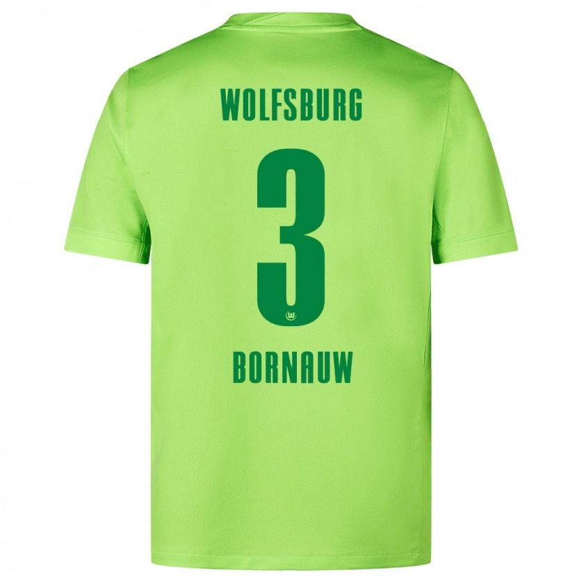 Danxen Kinder Sebastiaan Bornauw #3 Fluoreszierendes Grün Heimtrikot Trikot 2024/25 T-Shirt