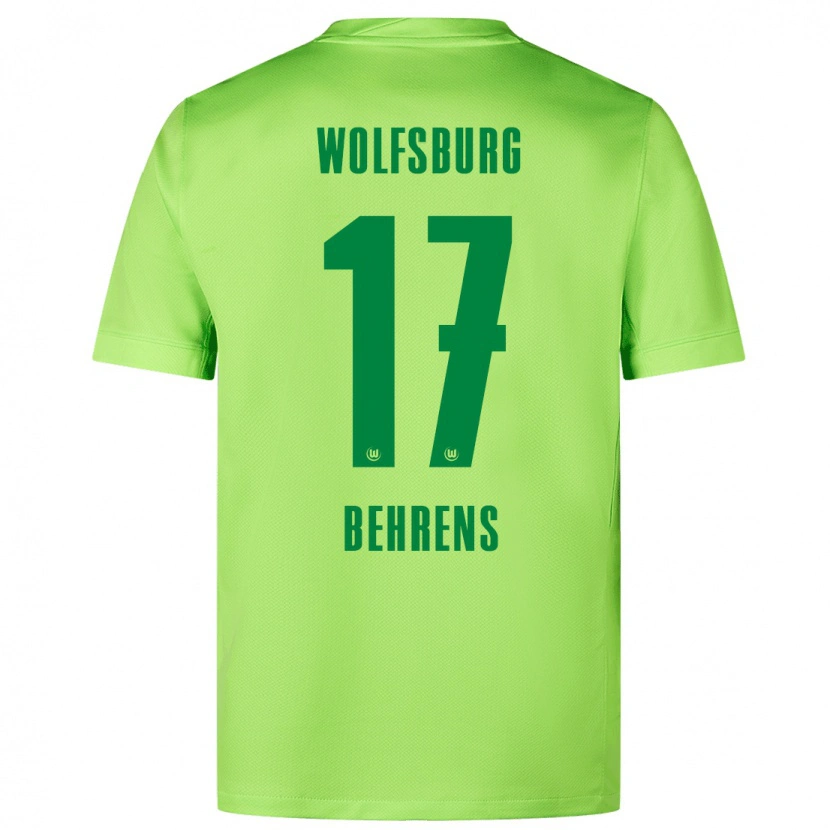 Danxen Kinder Kevin Behrens #17 Fluoreszierendes Grün Heimtrikot Trikot 2024/25 T-Shirt