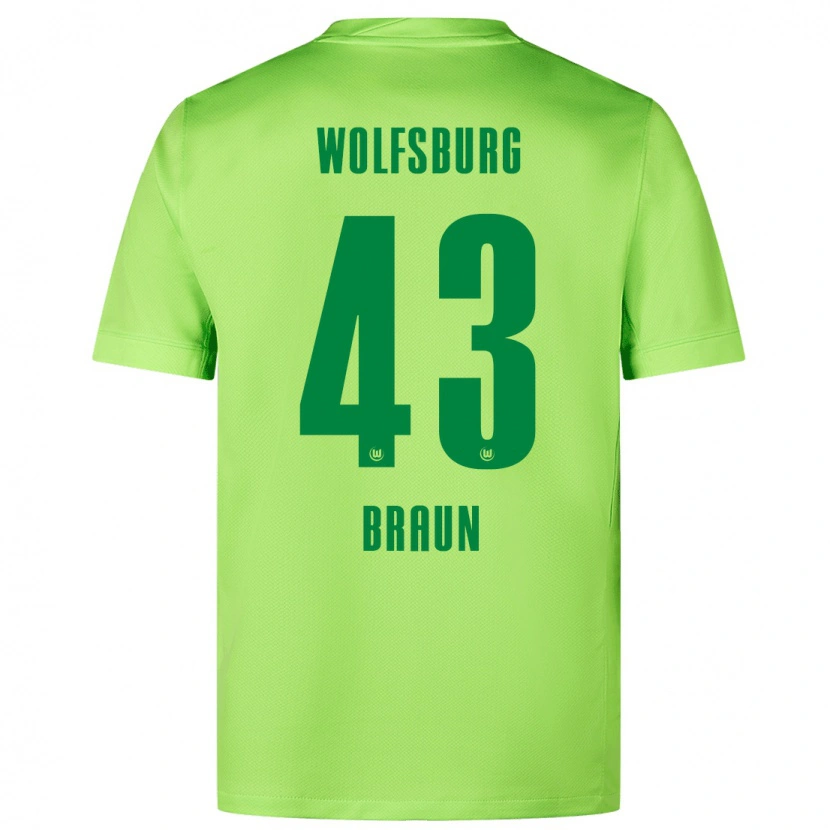 Danxen Kinder Manuel Braun #43 Fluoreszierendes Grün Heimtrikot Trikot 2024/25 T-Shirt