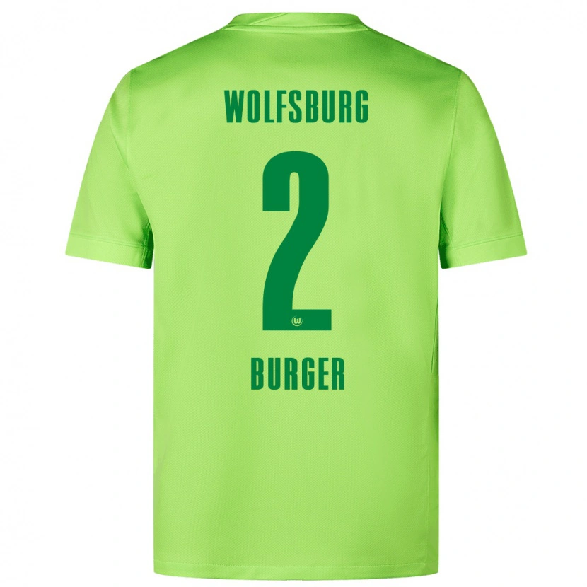 Danxen Kinder Jan Bürger #2 Fluoreszierendes Grün Heimtrikot Trikot 2024/25 T-Shirt