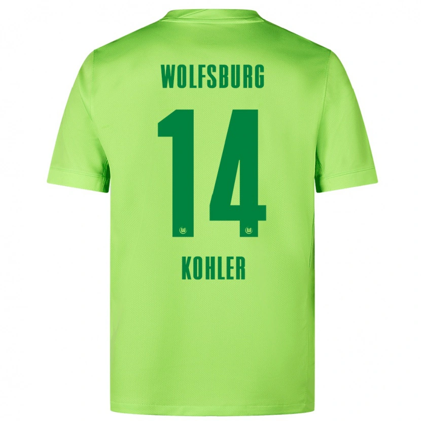 Danxen Kinder Leonard Köhler #14 Fluoreszierendes Grün Heimtrikot Trikot 2024/25 T-Shirt