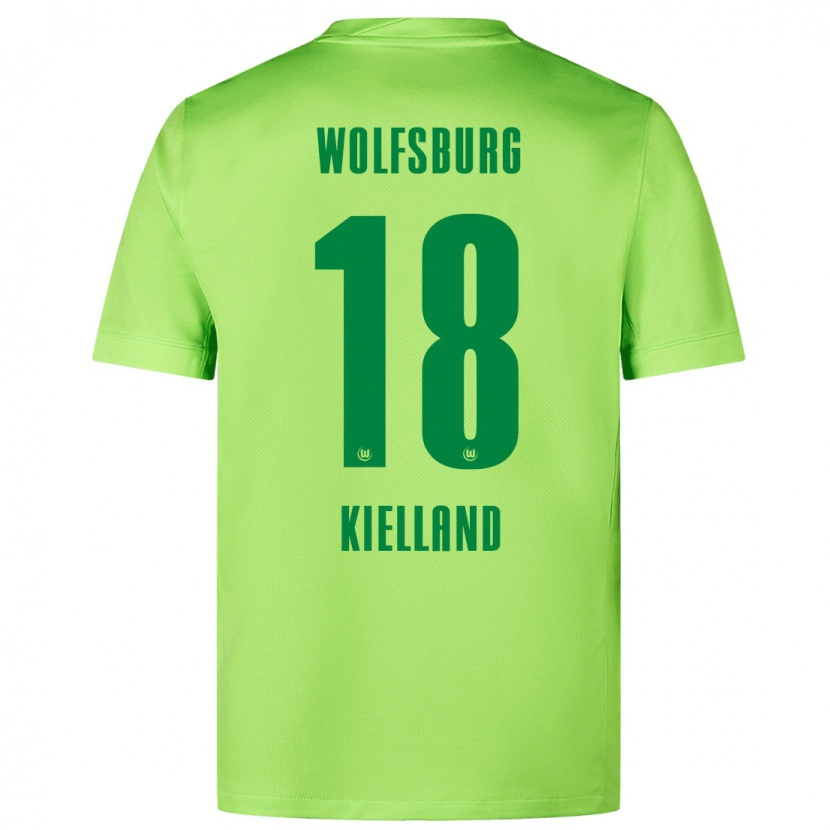 Danxen Kinder Justine Kielland #18 Fluoreszierendes Grün Heimtrikot Trikot 2024/25 T-Shirt