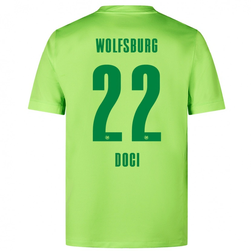 Danxen Kinder Adrian Doci #22 Fluoreszierendes Grün Heimtrikot Trikot 2024/25 T-Shirt