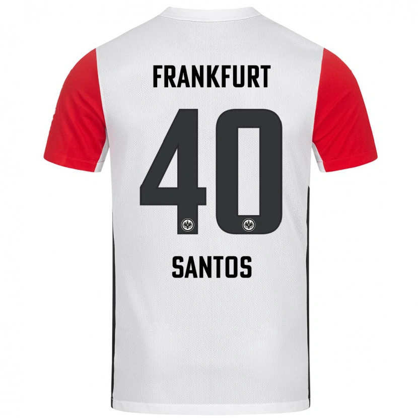 Danxen Kinder Kauã Santos #40 Weiß Rot Heimtrikot Trikot 2024/25 T-Shirt