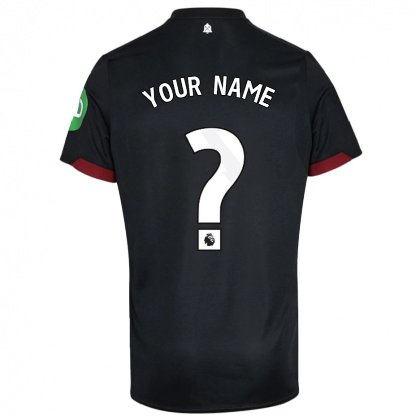 Danxen Kinder Ihren Namen #0 Schwarz Weiß Auswärtstrikot Trikot 2024/25 T-Shirt