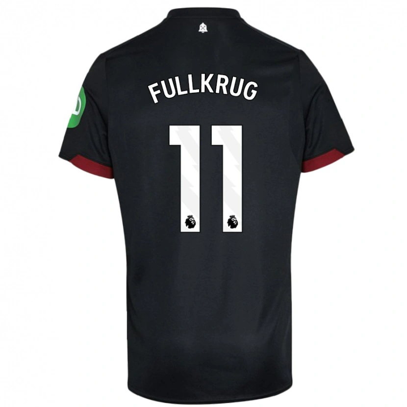 Danxen Kinder Niclas Füllkrug #11 Schwarz Weiß Auswärtstrikot Trikot 2024/25 T-Shirt