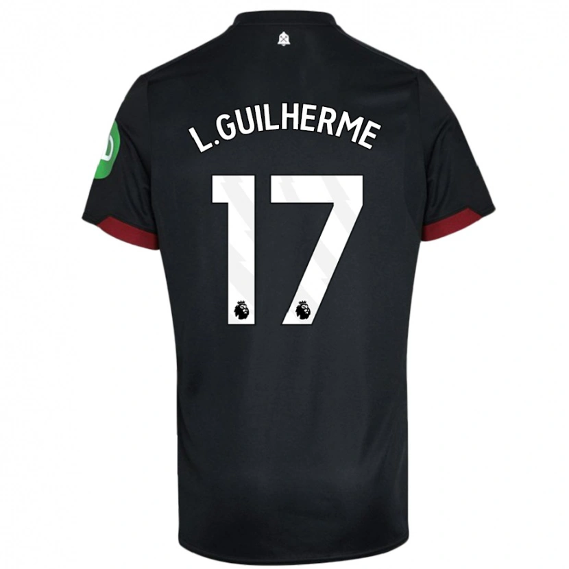 Danxen Kinder Luis Guilherme #17 Schwarz Weiß Auswärtstrikot Trikot 2024/25 T-Shirt