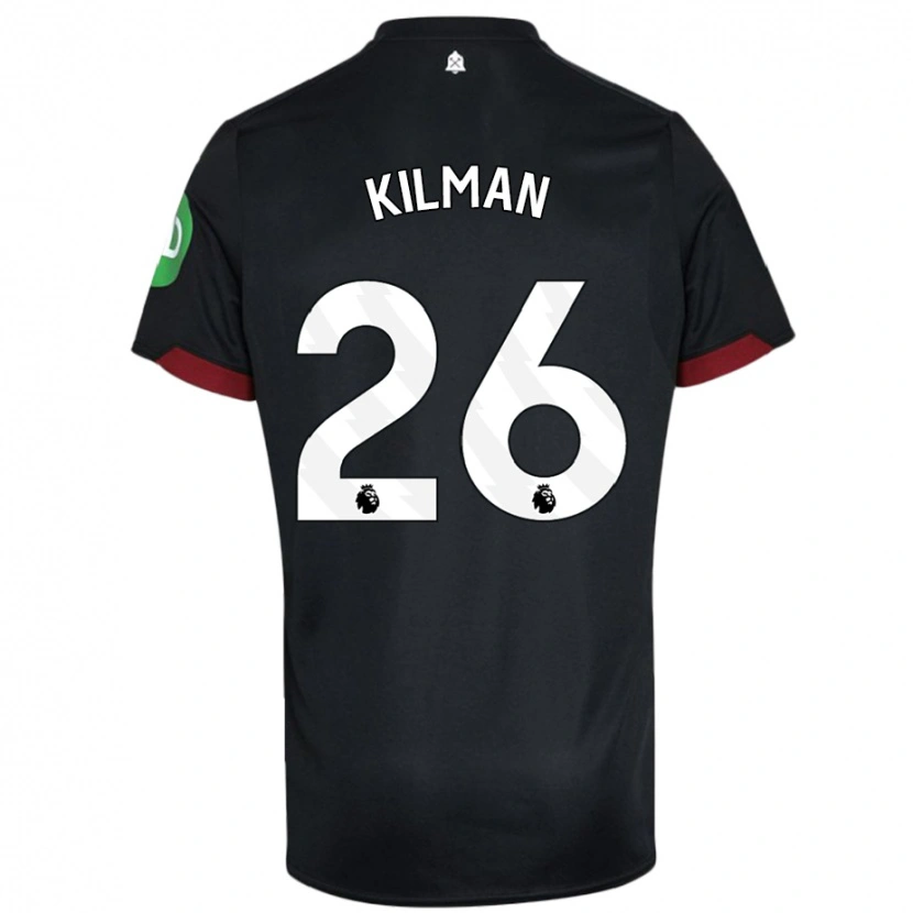Danxen Kinder Max Kilman #26 Schwarz Weiß Auswärtstrikot Trikot 2024/25 T-Shirt