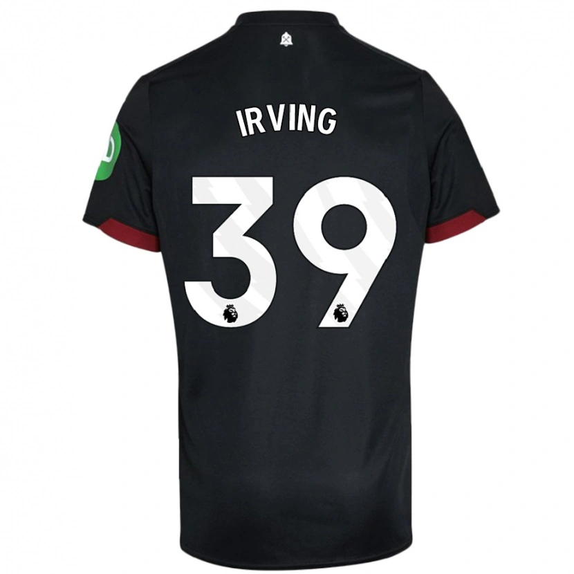 Danxen Kinder Andy Irving #39 Schwarz Weiß Auswärtstrikot Trikot 2024/25 T-Shirt