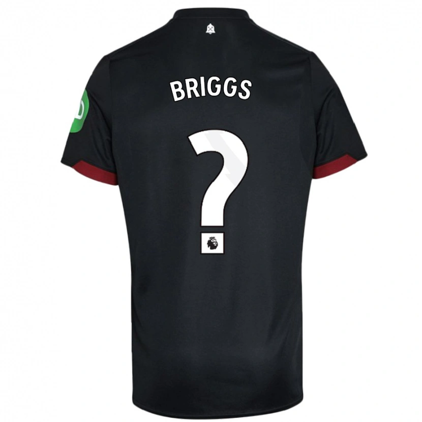Danxen Kinder Josh Briggs #0 Schwarz Weiß Auswärtstrikot Trikot 2024/25 T-Shirt