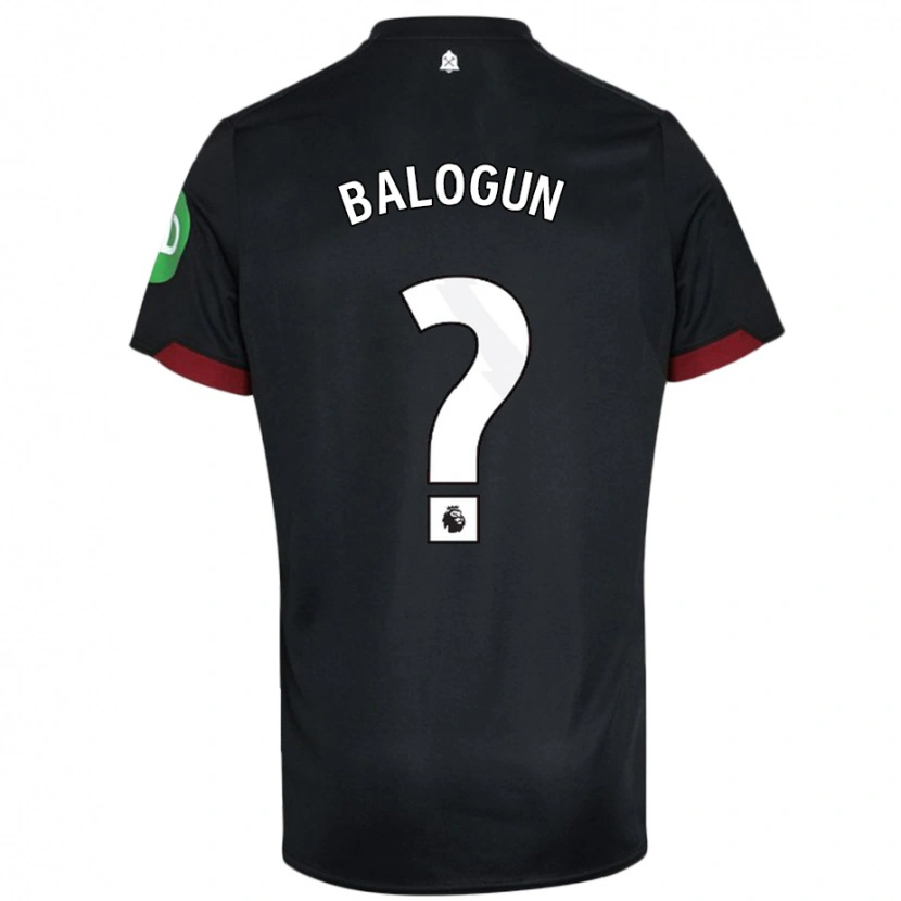 Danxen Kinder Majid Balogun #0 Schwarz Weiß Auswärtstrikot Trikot 2024/25 T-Shirt
