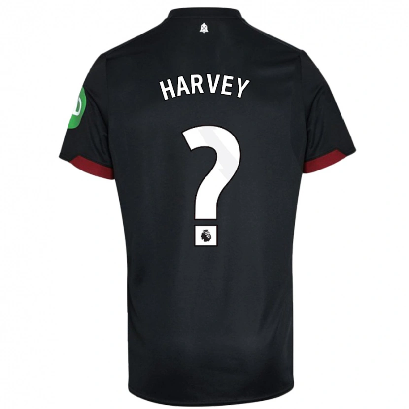 Danxen Kinder Ros Harvey #0 Schwarz Weiß Auswärtstrikot Trikot 2024/25 T-Shirt