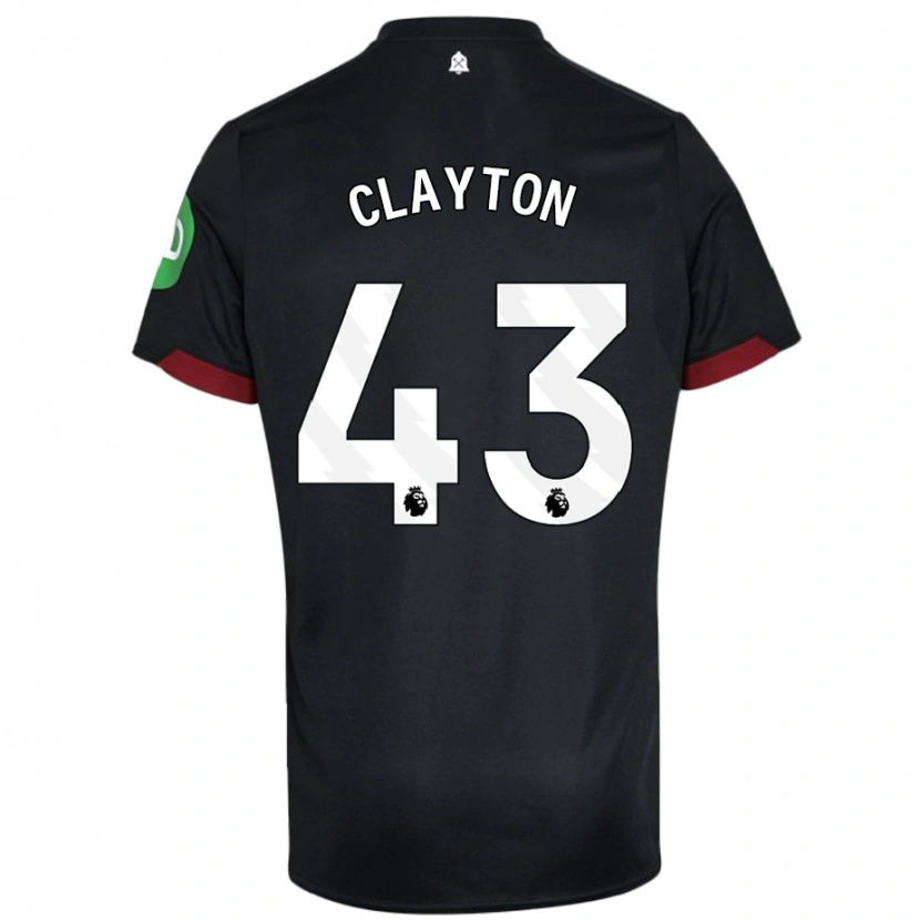 Danxen Kinder Regan Clayton #43 Schwarz Weiß Auswärtstrikot Trikot 2024/25 T-Shirt