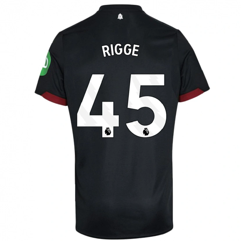 Danxen Kinder Daniel Rigge #45 Schwarz Weiß Auswärtstrikot Trikot 2024/25 T-Shirt