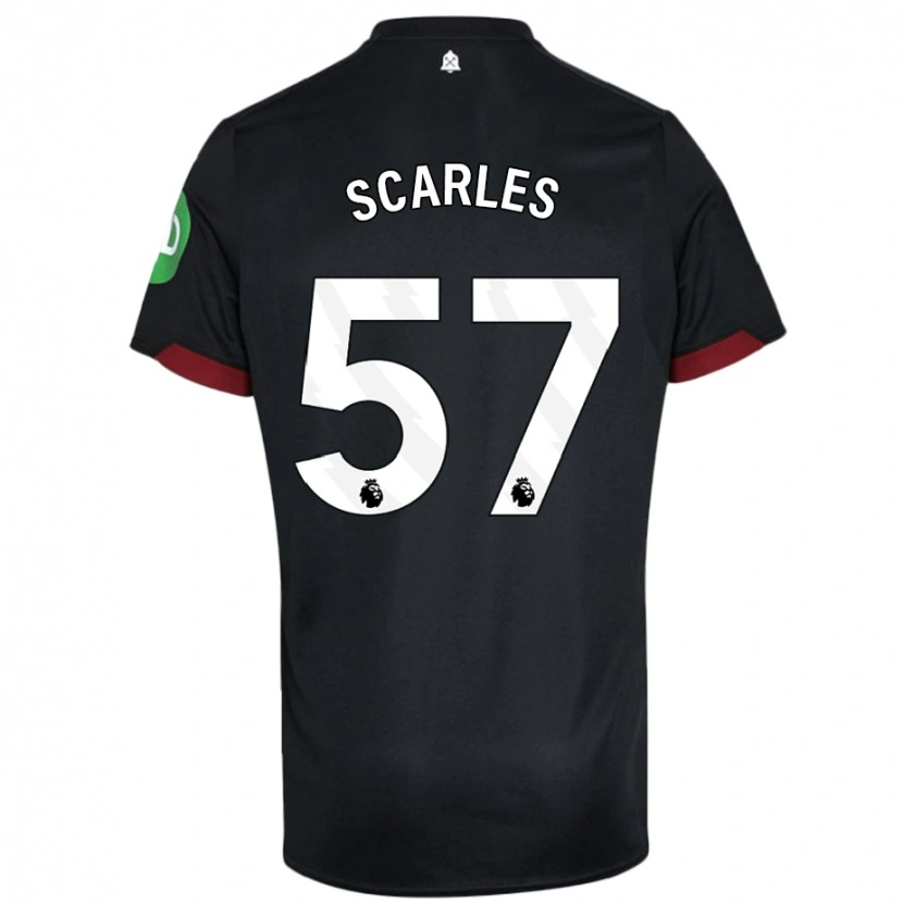 Danxen Kinder Oliver Scarles #57 Schwarz Weiß Auswärtstrikot Trikot 2024/25 T-Shirt
