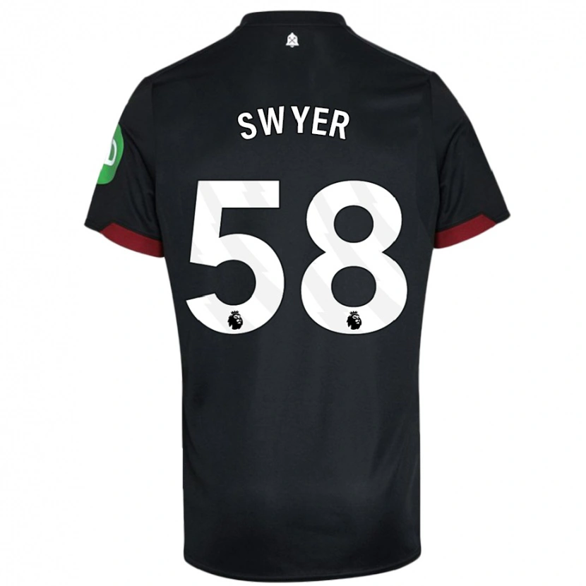 Danxen Kinder Kamarai Swyer #58 Schwarz Weiß Auswärtstrikot Trikot 2024/25 T-Shirt